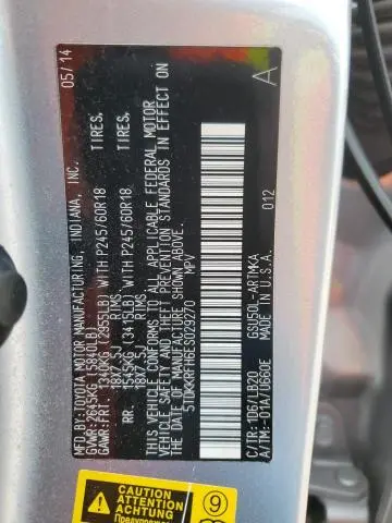 2014 TOYOTA HIGHLANDER XLE