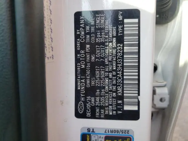 2017 HYUNDAI TUCSON LIMITED  