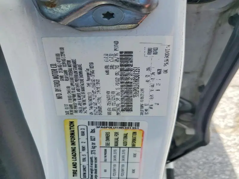2017 FORD FUSION SE HYBRID  