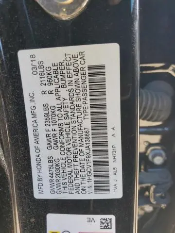 2018 HONDA ACCORD TOURING