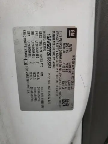 2016 CHEVROLET EXPRESS G2500 LS  