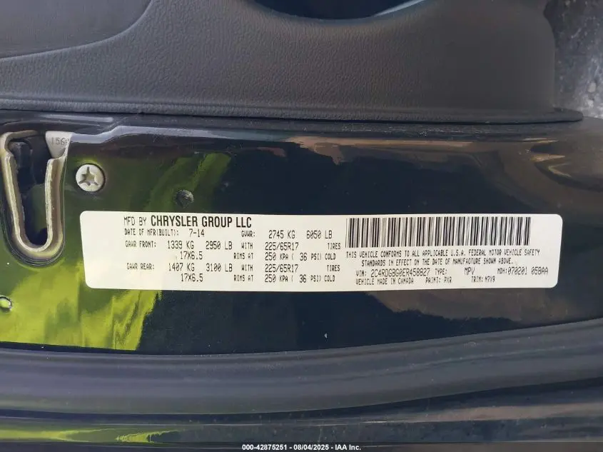 2014 DODGE GRAND CARAVAN SE 30TH ANNIVERSARY