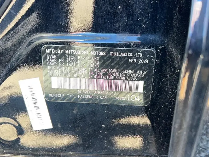 2024 MITSUBISHI MIRAGE G4 ES  