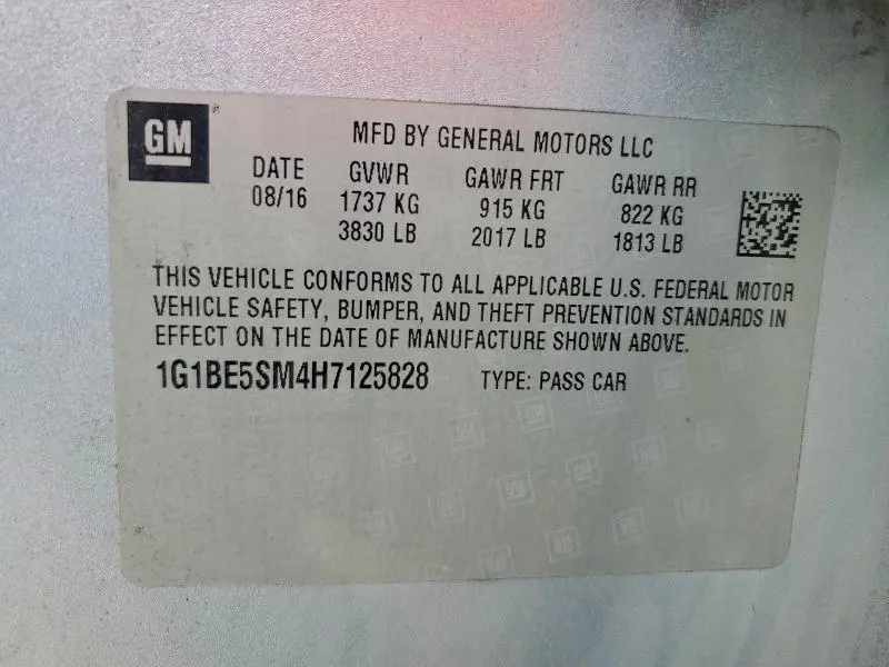 2017 CHEVROLET CRUZE LT  