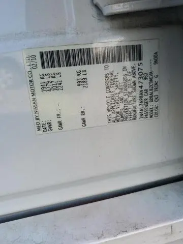 2010 NISSAN ALTIMA BASE  