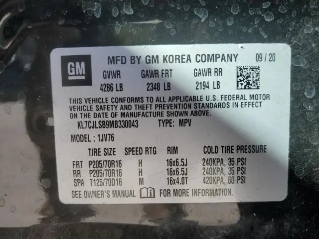 2021 CHEVROLET TRAX 1LT  