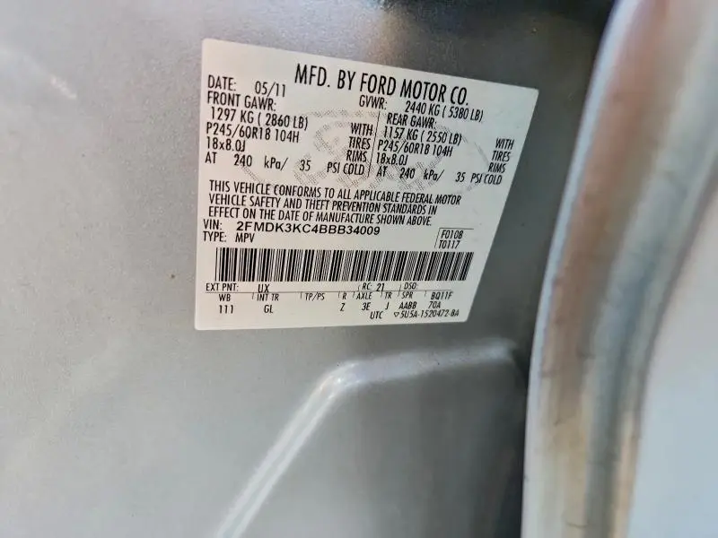 2011 FORD EDGE LIMITED  