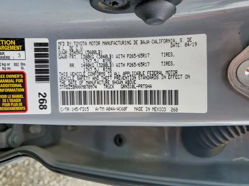 2019 TOYOTA TACOMA DOUBLE CAB  