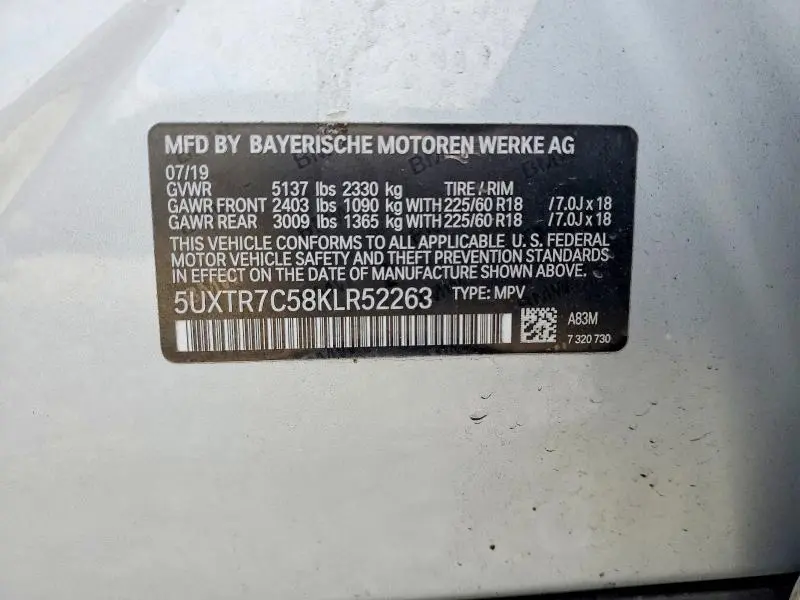 2019 BMW X3 SDRIVE30I  