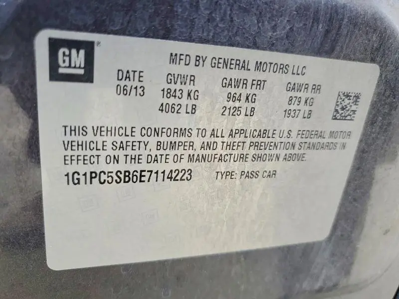 2014 CHEVROLET CRUZE LT  