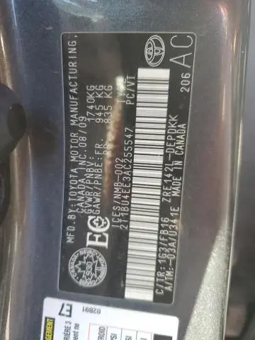 2010 TOYOTA COROLLA BASE  