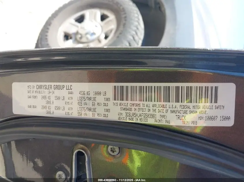 2015 RAM 2500 TRADESMAN