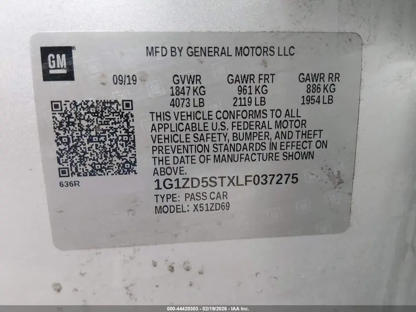 2020 CHEVROLET MALIBU FWD LT