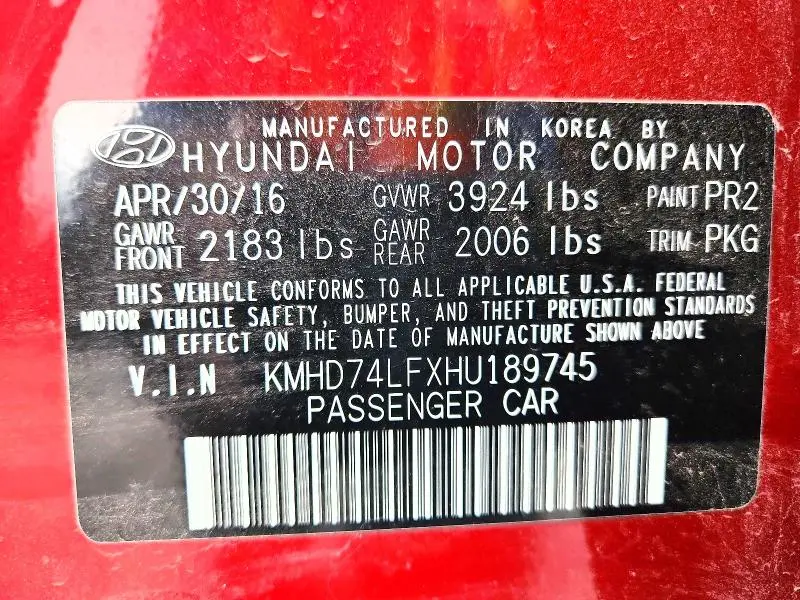 2017 HYUNDAI ELANTRA SE  