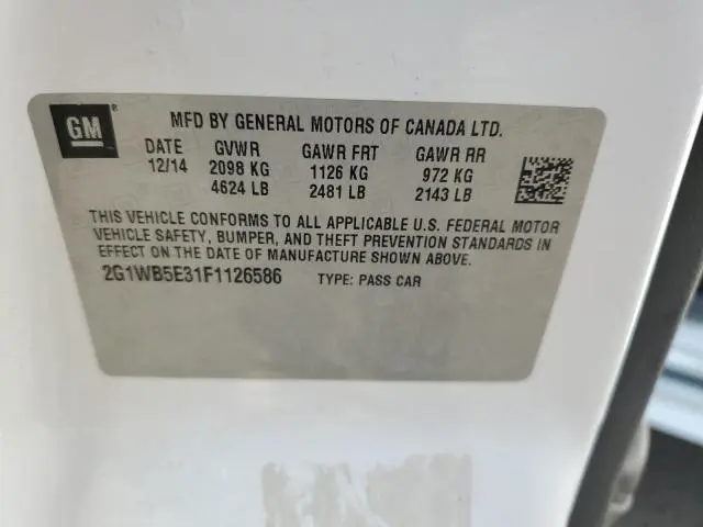 2015 CHEVROLET IMPALA LIMITED LT  