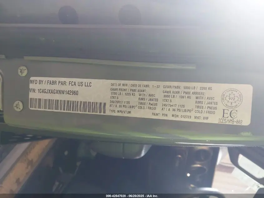2022 JEEP WRANGLER SPORT S
