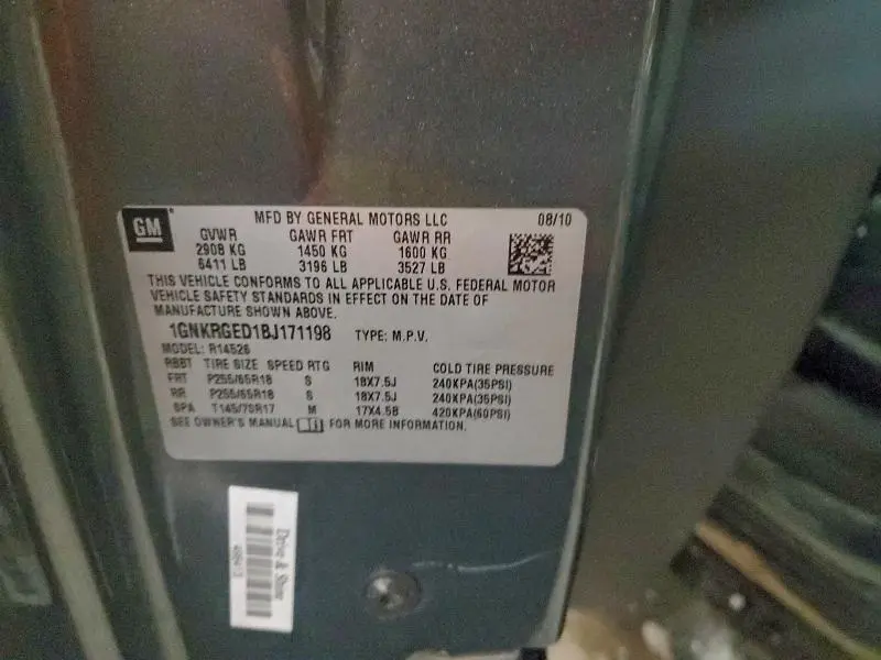 2011 CHEVROLET TRAVERSE LT  