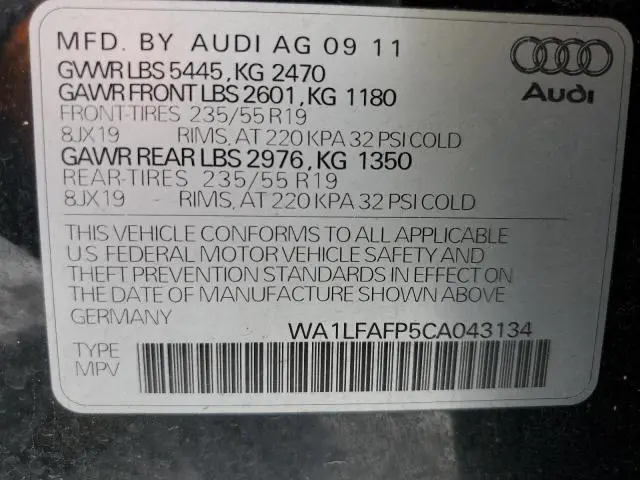 2012 AUDI Q5 PREMIUM PLUS