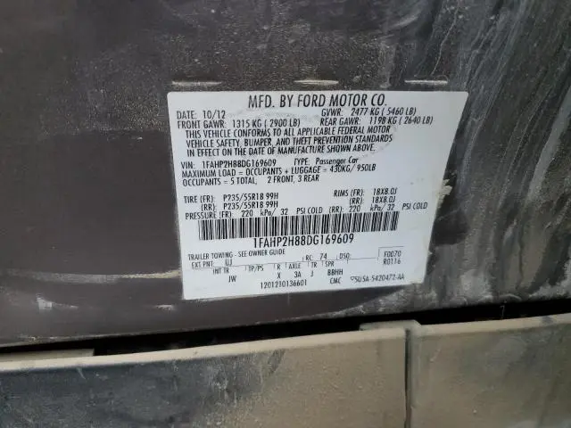 2013 FORD TAURUS SEL  