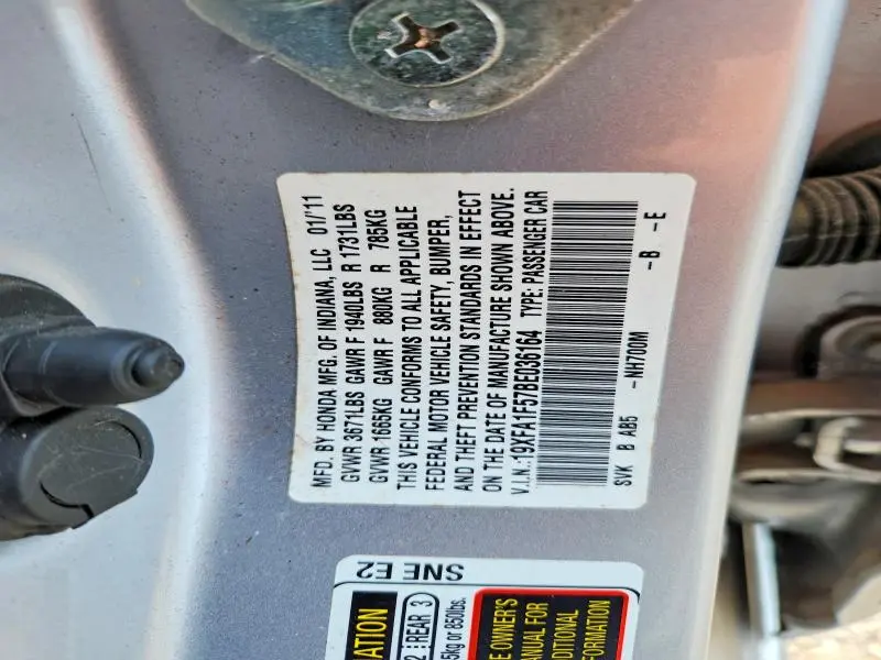 2011 HONDA CIVIC LX  