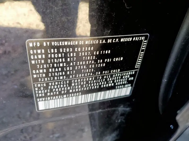 2020 VOLKSWAGEN TIGUAN S  