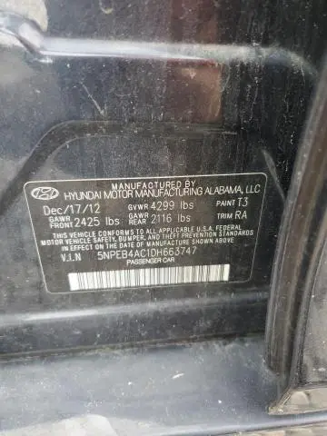 2013 HYUNDAI SONATA GLS