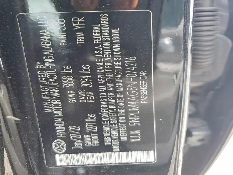2022 HYUNDAI ELANTRA SEL  