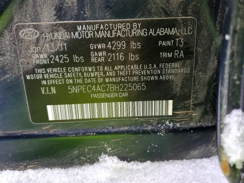 2011 HYUNDAI SONATA SE  