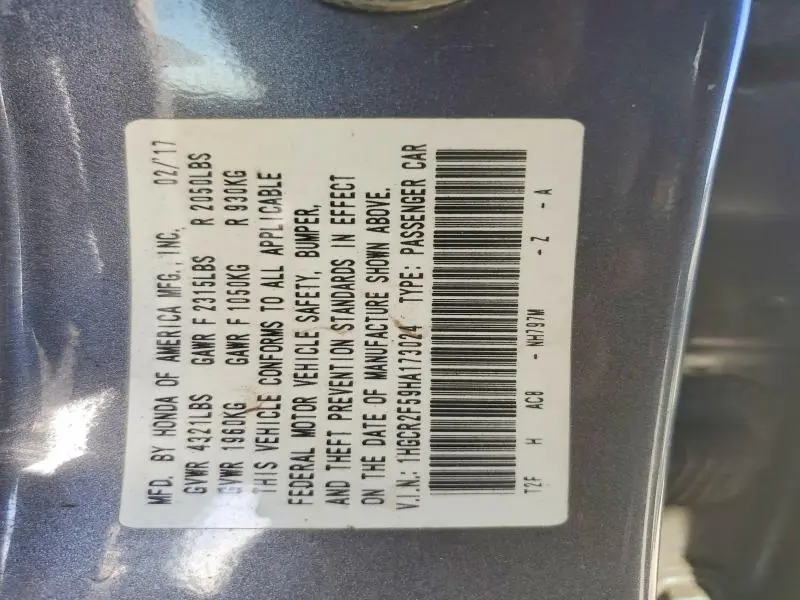 2017 HONDA ACCORD SPORT  