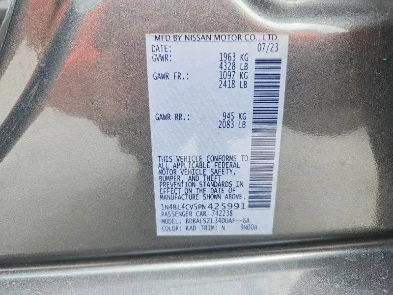 2023 NISSAN ALTIMA SR  
