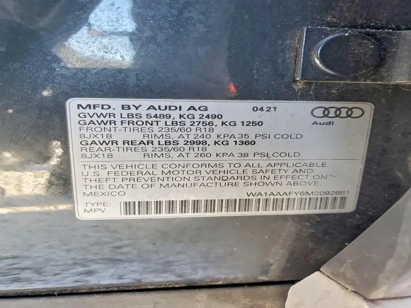 2021 AUDI Q5 PREMIUM  
