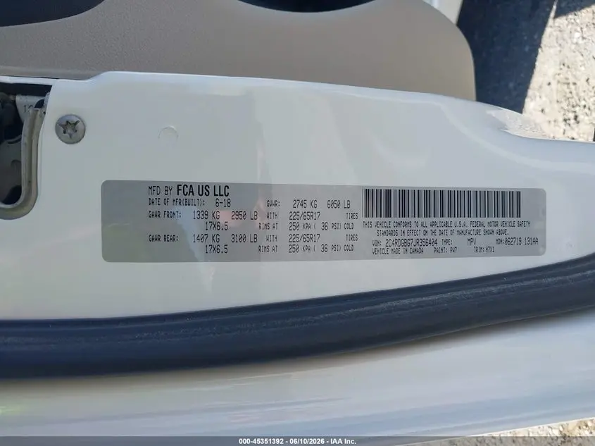2018 DODGE GRAND CARAVAN SE