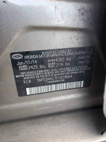 2014 HYUNDAI SONATA GLS  