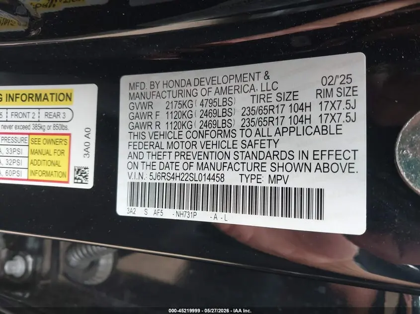 2025 HONDA CR-V LX AWD