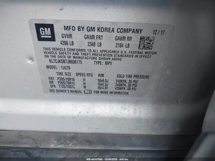 2018 CHEVROLET TRAX LS