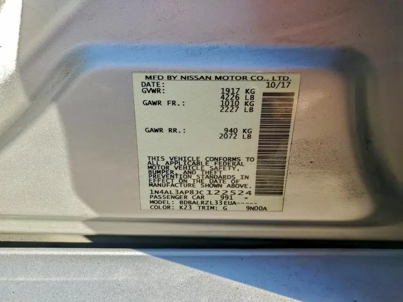 2018 NISSAN ALTIMA 2.5 SL  