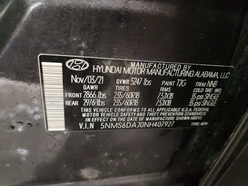 2022 HYUNDAI SANTA FE SEL  