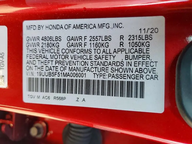 2021 ACURA TLX TECH A  