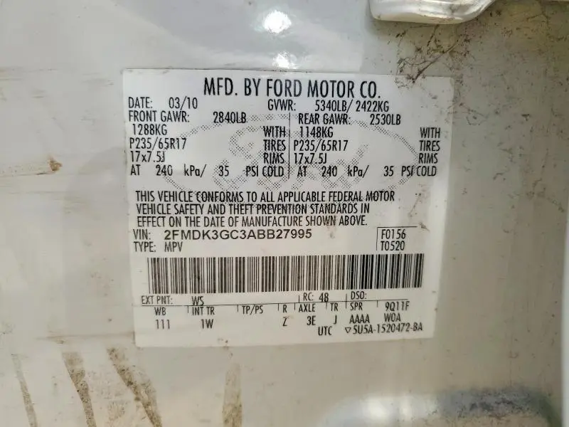 2010 FORD EDGE SE  