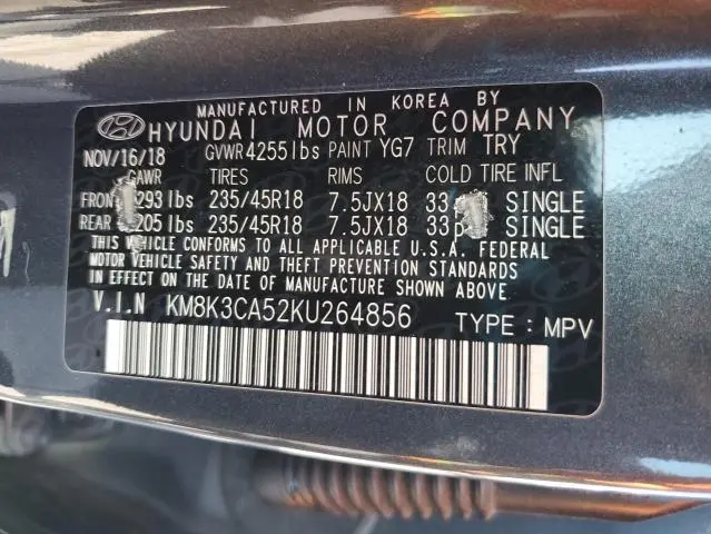 2019 HYUNDAI KONA LIMITED  