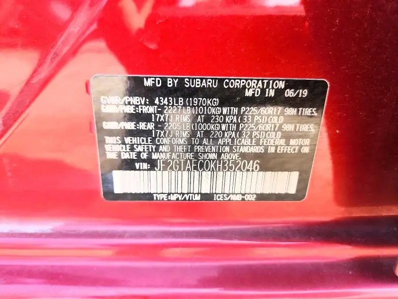 2019 SUBARU CROSSTREK PREMIUM  