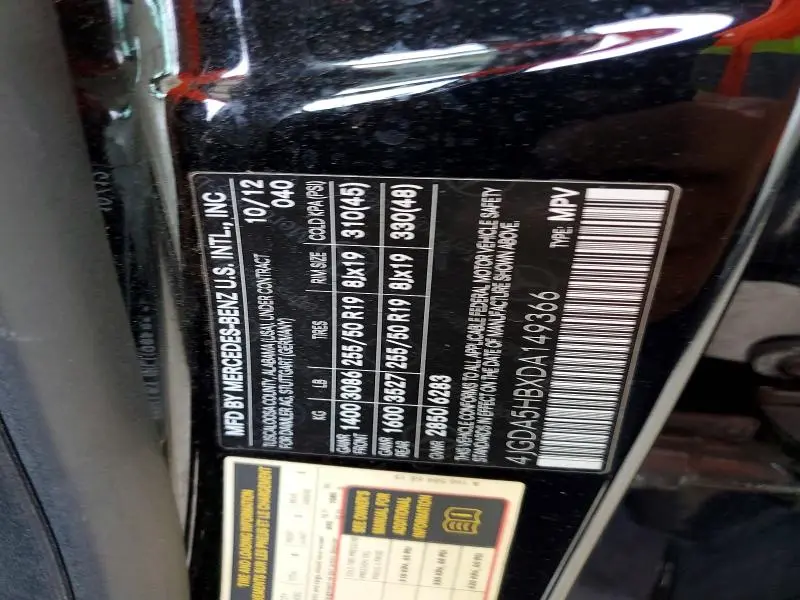 2013 MERCEDES-BENZ ML 350 4MATIC  