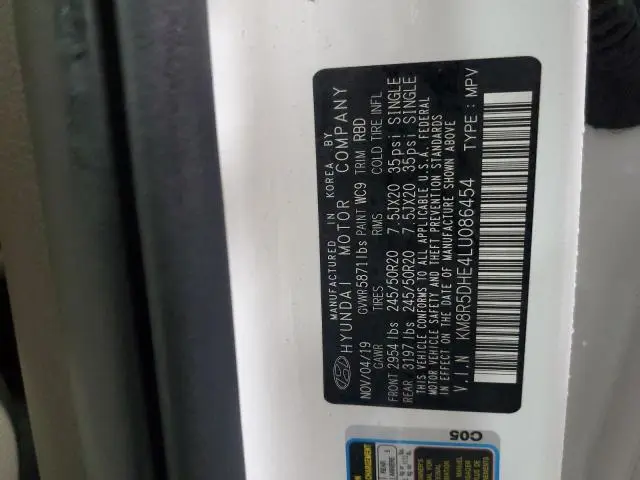 2020 HYUNDAI PALISADE LIMITED  