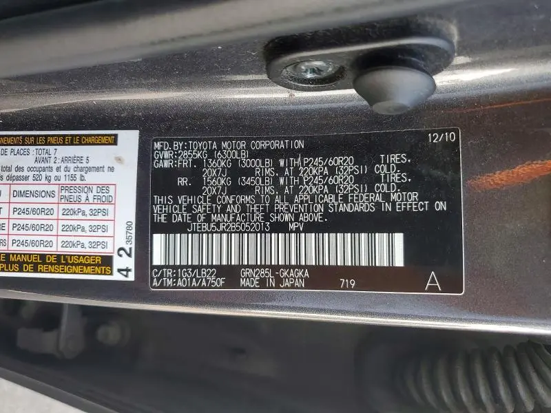 2011 TOYOTA 4RUNNER LIMITED  