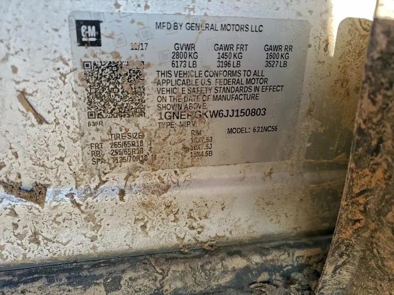 2018 CHEVROLET TRAVERSE LT  