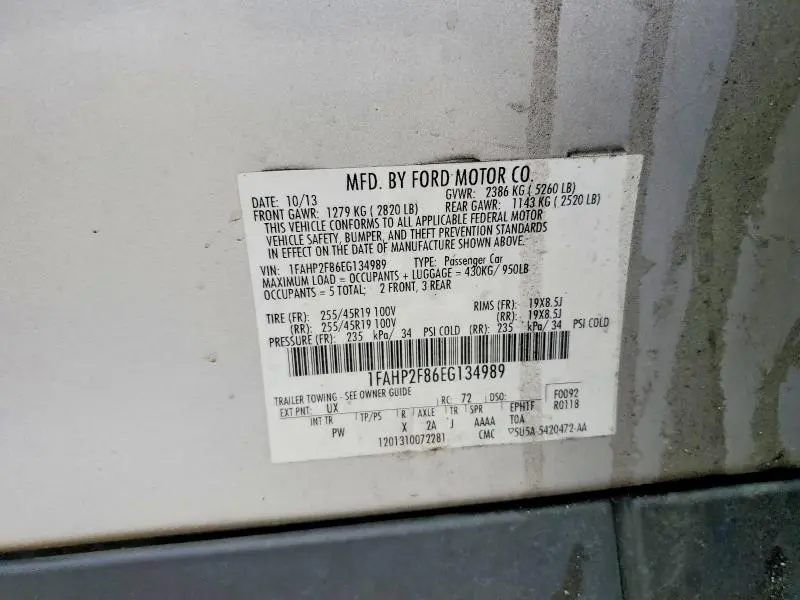 2014 FORD TAURUS LIMITED  