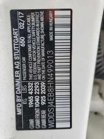 2017 MERCEDES-BENZ CLA 250