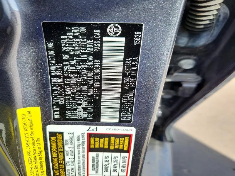 2012 TOYOTA CAMRY SE  