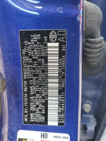 2016 TOYOTA COROLLA L  