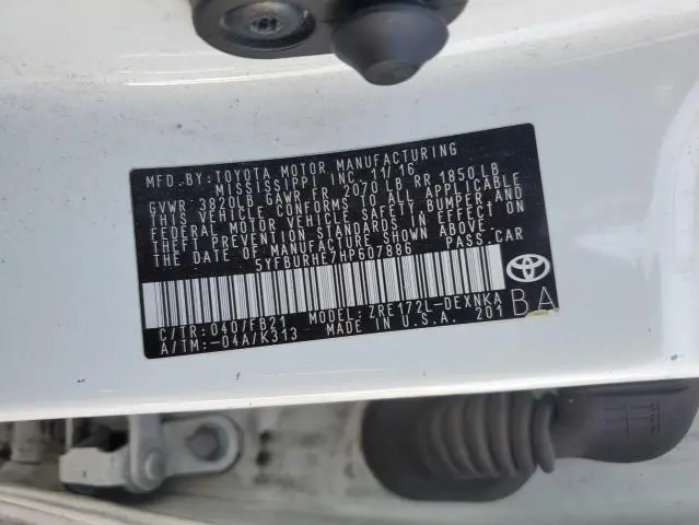 2017 TOYOTA COROLLA L  